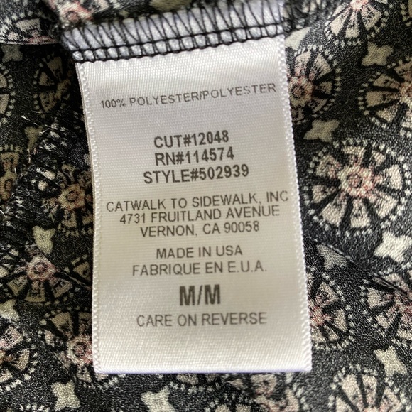 Pleione Printed Peplum Top M - Picture 2 of 5